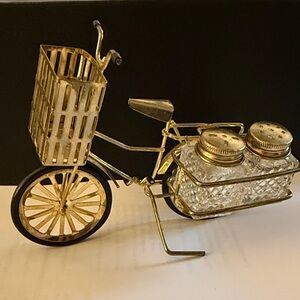 Bicycle Salt and Pepper Shaker Toothpick Holder Set